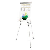 Telescoping Tripod Display Easel, Adjusts 38" To 69" High, Metal, Silver