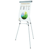 Telescoping Tripod Display Easel, Adjusts 38" To 69" High, Metal, Silver