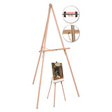 Oak Display Tripod Easel, 60", Wood-brass