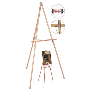 Oak Display Tripod Easel, 60", Wood-brass