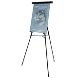 Telescoping Tripod Display Easel, Adjusts 35" To 64" High, Metal, Black