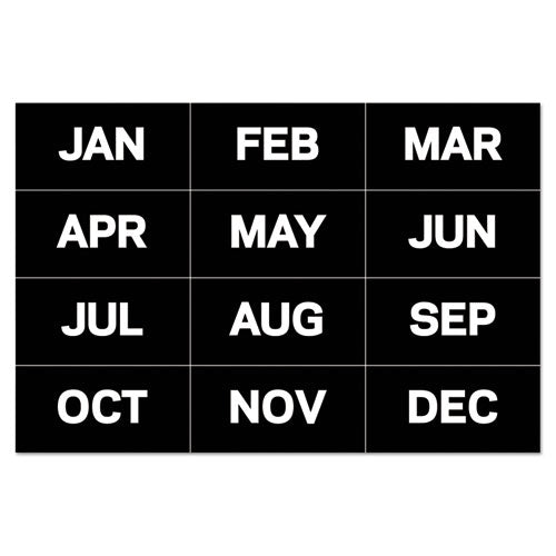 Interchangeable Magnetic Board Accessories, Months Of Year, Black-white, 2