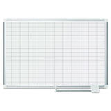 Grid Planning Board, 1 X 2 Grid, 36 X 24, White-silver