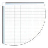 Grid Planning Board, 1 X 2 Grid, 36 X 24, White-silver