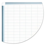 Grid Planning Board W- Accessories, 1 X 2 Grid, 48 X 36, White-silver