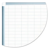 Grid Planning Board W- Accessories, 1 X 2 Grid, 72 X 48, White-silver