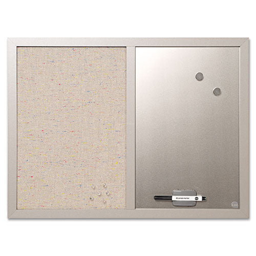 Combo Bulletin Board, Bulletin-dry Erase, 24x18, Gray Frame
