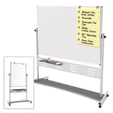 Magnetic Reversible Mobile Easel, 35 2-5w X 47 1-5h, 80"h Easel, White-silver