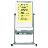 Magnetic Reversible Mobile Easel, 35 2-5w X 47 1-5h, 80"h Easel, White-silver