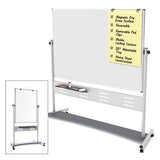 Magnetic Reversible Mobile Easel, 70 4-5w X 47 1-5h, 80"h, White-silver
