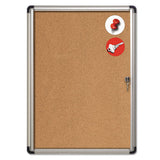 Slim-line Enclosed Cork Bulletin Board, 47 X 38, Aluminum Case