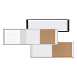 Combo Cubicle Workstation Dry Erase-cork Board, 48x18, Silver Frame