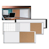 Combo Cubicle Workstation Dry Erase-cork Board, 48x18, Silver Frame