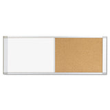 Combo Cubicle Workstation Dry Erase-cork Board, 48x18, Silver Frame