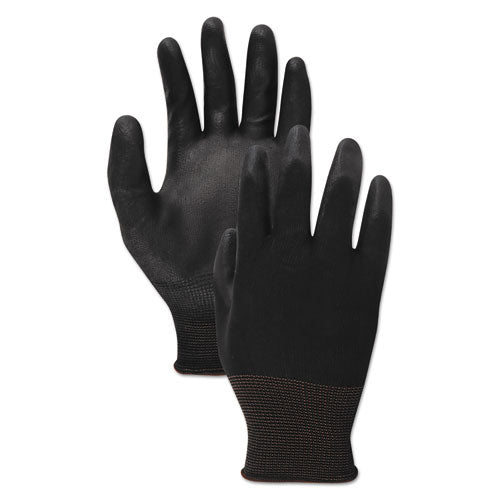Palm Coated Cut-resistant Hppe Glove, Salt And Pepper-black, Size 8 (medium), 1 Dozen