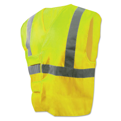 Class 2 Safety Vests, Lime Green-silver, Standard