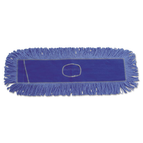 Mop Head, Dust, Looped-end, Cotton-synthetic Fibers, 24 X 5, Blue