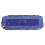 Dust Mop Head, Cotton-synthetic Blend, 36 X 5, Looped-end, Blue