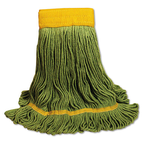 Ecomop Looped-end Mop Head, Recycled Fibers, Extra Large Size, Green, 12-ct