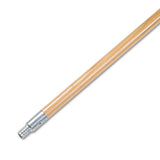 Metal Tip Threaded Hardwood Broom Handle, 1 1-8 Dia X 60, Natural
