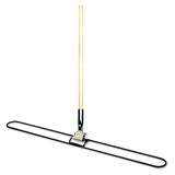 Clip-on Dust Mop Handle, Lacquered Wood, Swivel Head, 1" Dia. X 60in Long
