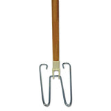 Wedge Dust Mop Head Frame-natural Wood Handle, 15-16" Dia. X 48" Long
