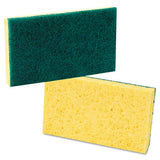 Scrubbing Sponge, Medium Duty, 3.6 X 6.1, 0.75" Thick, Yellow-green, Individually Wrapped, 20-carton