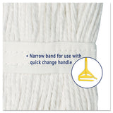 Cut-end Wet Mop Head, Cotton, White, #20, 12-carton