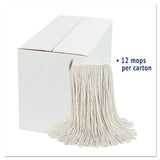 Cut-end Wet Mop Head, Cotton, White, #20, 12-carton
