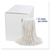 Cut-end Wet Mop Head, Cotton, No. 24, White 12-carton