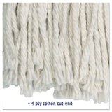 Cut-end Wet Mop Head, Cotton, No. 24, White