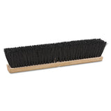Floor Brush Head, 18" Wide, Black, Medium Weight, Polypropylene Bristles