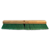 Push Broom Head, 3" Green Flagged Recycled Pet Plastic, 24"