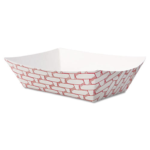 Paper Food Baskets, 1-2 Lb Capacity, Red-white, 1000-carton