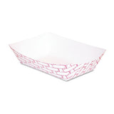 Paper Food Baskets, 2lb Capacity, Red-white, 1000-carton