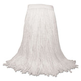 Mop Head, Premium Saddleback Head, Rayon Fiber, 24-oz., White, 12-carton