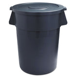 Lids For 32 Gal Waste Receptacle, Flat-top, Round, Plastic, Gray