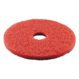 Buffing Floor Pads, 12" Diameter, Red, 5-carton