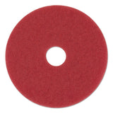 Buffing Floor Pads, 13" Diameter, Red, 5-carton