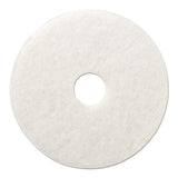 Polishing Floor Pads, 14" Diameter, White, 5-carton
