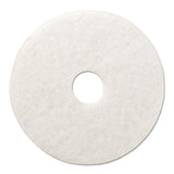 Polishing Floor Pads, 15" Diameter, White, 5-carton