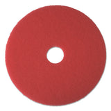 Buffing Floor Pads, 16" Diameter, Red, 5-carton