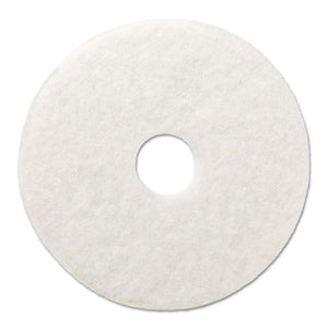 Polishing Floor Pads, 16" Diameter, White, 5-carton
