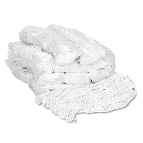 Pro Loop Web-tailband Wet Mop Head, Rayon, #24 Size, White, 12-carton