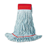 Mop Head, Premium Standard Head, Cotton-rayon Fiber, Large, Blue, 12-carton