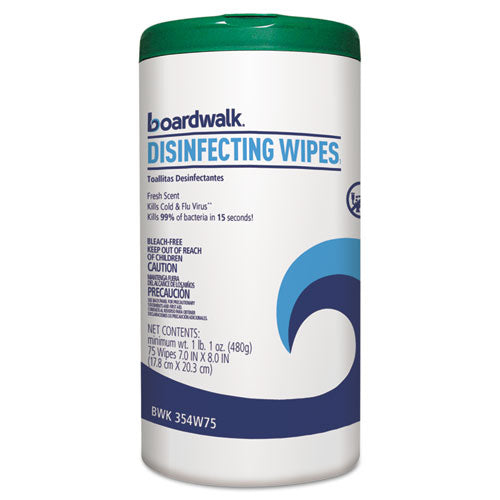 Disinfecting Wipes, 8 X 7, Fresh Scent, 75-canister, 6 Canisters-carton