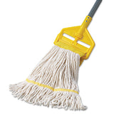 Super Loop Wet Mop Head, Cotton-synthetic Fiber, 5" Headband, Small Size, White, 12-carton