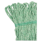 Super Loop Wet Mop Head, Cotton-synthetic Fiber, 5" Headband, Medium Size, Green