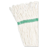 Super Loop Wet Mop Head, Cotton-synthetic Fiber, 5" Headband, Medium Size, White, 12-carton