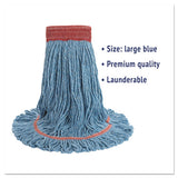 Super Loop Wet Mop Head, Cotton-synthetic Fiber, 5" Headband, Large Size, Blue